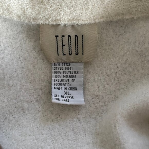 VTG Teddi cardigan patchwork sweater, XL - Picture 3 of 5